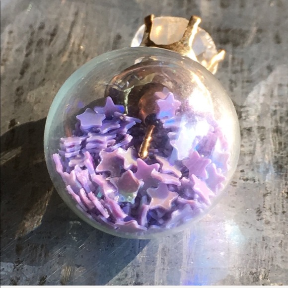 Purple Star Confetti Double Stud Earrings - Picture 5 of 5